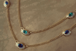 Vintage Style Sapphire & Emerald Necklace