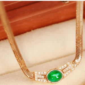 Snake Bone Emerald Elegance Necklace