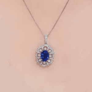 Sapphire Glow Diamond Pendant Necklace