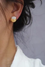 Vintage Diamond Stud Earrings - Image 3