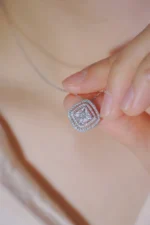 Square Shaped Diamond Necklace - Image 5
