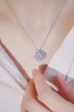 Square Shaped Diamond Necklace - Image 4