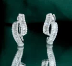 Fashion Line Diamond Hoop Earrings