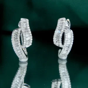 Fashion Line Diamond Hoop Earrings