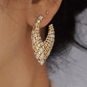 V-Shaped Diamond Drop Earrings