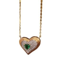 Heart Design Emerald Necklace