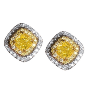 natural yellow diamond stud earrings