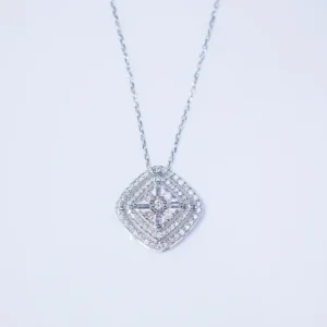 Square Shaped Diamond Necklace