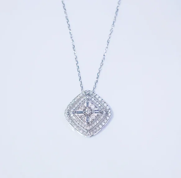 Square Shaped Diamond Necklace