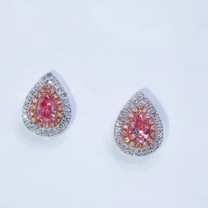 Classic Water Drop Pink Diamond Earrings