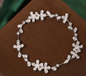 White Gold Flower Diamond Bracelet