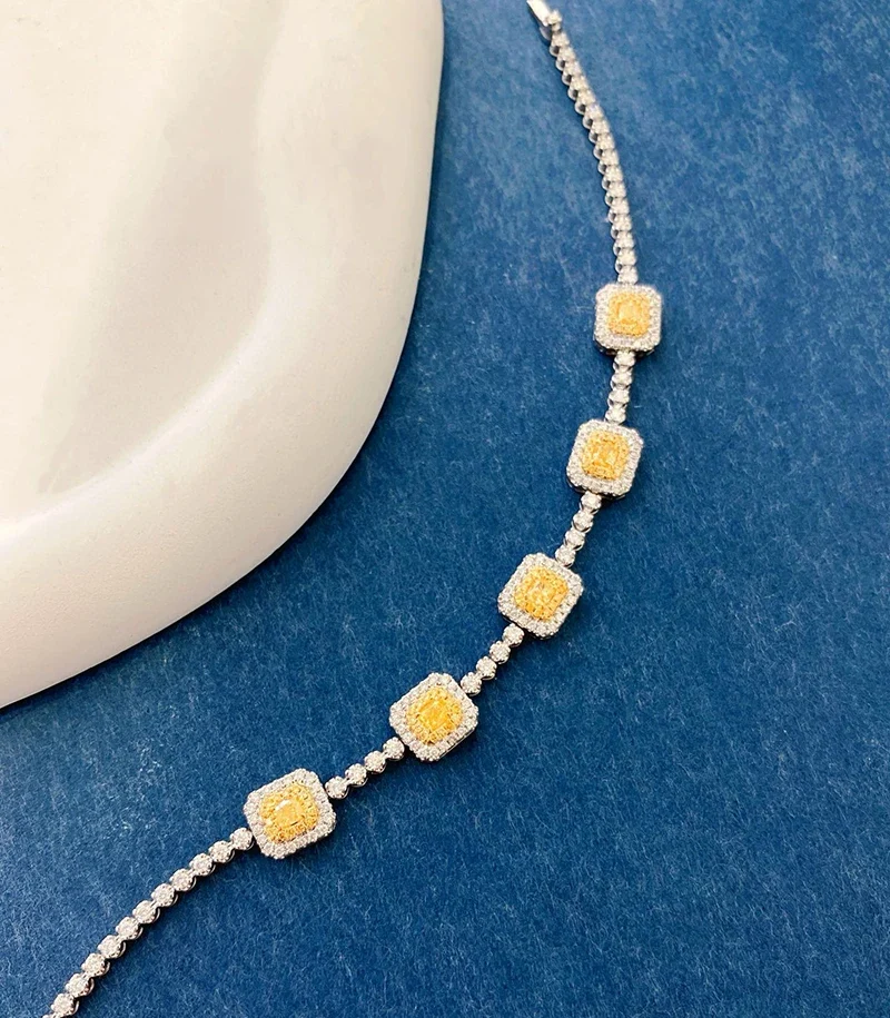 White Gold Yellow Diamond Luxury Bracelet