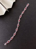 White Gold Ruby and Diamond Bracelet - Image 2