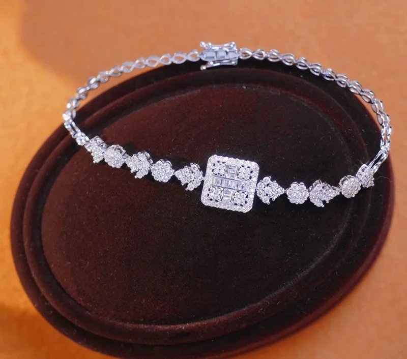 Elegant White Gold Diamond Bracelet