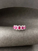 White Gold Ruby and Diamond Engagement Ring