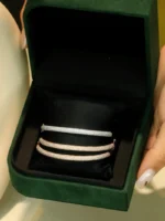 White or Rose Gold Diamond Bangle - Image 4