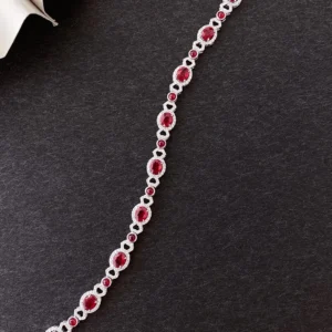 White Gold Ruby and Diamond Bracelet