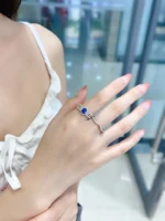 White Gold Sapphire and Diamond Classic Ring - Image 6