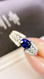 Luxury White Gold Sapphire & Diamond Ring - Image 2