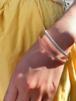 White or Rose Gold Diamond Bangle - Image 7