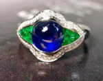 White Gold Vintage Sapphire and Diamond Ring