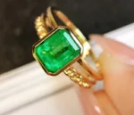 Yellow Gold Emerald Engagement Ring