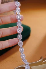 White Gold Diamond Square Bracelet - Image 3