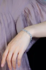 White Gold Diamond Square Bracelet - Image 5