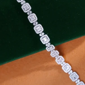 White Gold Diamond Square Bracelet