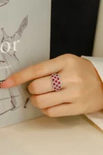 Gold Vintage Emerald Diamond Engagement Ring - Image 5