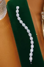 White Gold Diamond Square Bracelet - Image 2