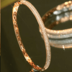 White or Rose Gold Diamond Bangle