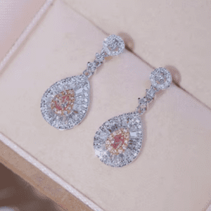 Pink Aura Diamond Earrings