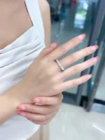 Pure Elegance 18K White Gold Diamond Wedding Ring - Image 5