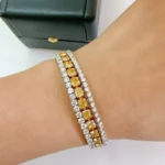 Elegant 18K Gold 10 Carat Yellow Diamond Bracelet - Image 6