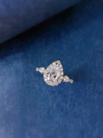 Dewdrop Flame 18K White Gold Diamond Ring - Image 2