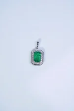 Emerald Frost 18K White Gold Diamond Pendant - Image 6