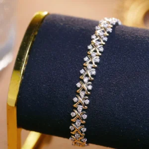 Roman Vintage 18K Two-Tone Gold Diamond Bracelet