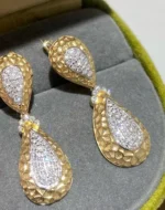 Vintage Glow 18K Yellow Gold Diamond Drop Earrings