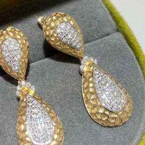 Vintage Glow 18K Yellow Gold Diamond Drop Earrings
