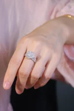 Heart’s Embrace 18K White Gold Diamond Ring - Image 6