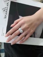 Romantic White Gold Butterfly Diamond Engagement Ring - Image 5