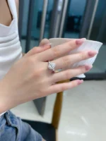 Dewdrop Flame 18K White Gold Diamond Ring - Image 5