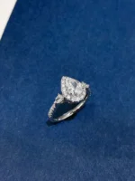 Dewdrop Flame 18K White Gold Diamond Ring - Image 4