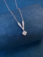 Radiant Charm 18K White Gold Diamond Pendant - Image 3