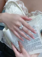 Romantic White Gold Butterfly Diamond Engagement Ring - Image 6