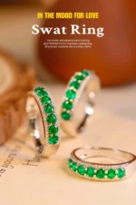 Luxury White Gold Emerald Ring with Natural Diamond - Image 3