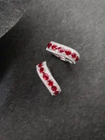 Fashion Wave Design Ruby Ring in 18K White Gold - Image 3
