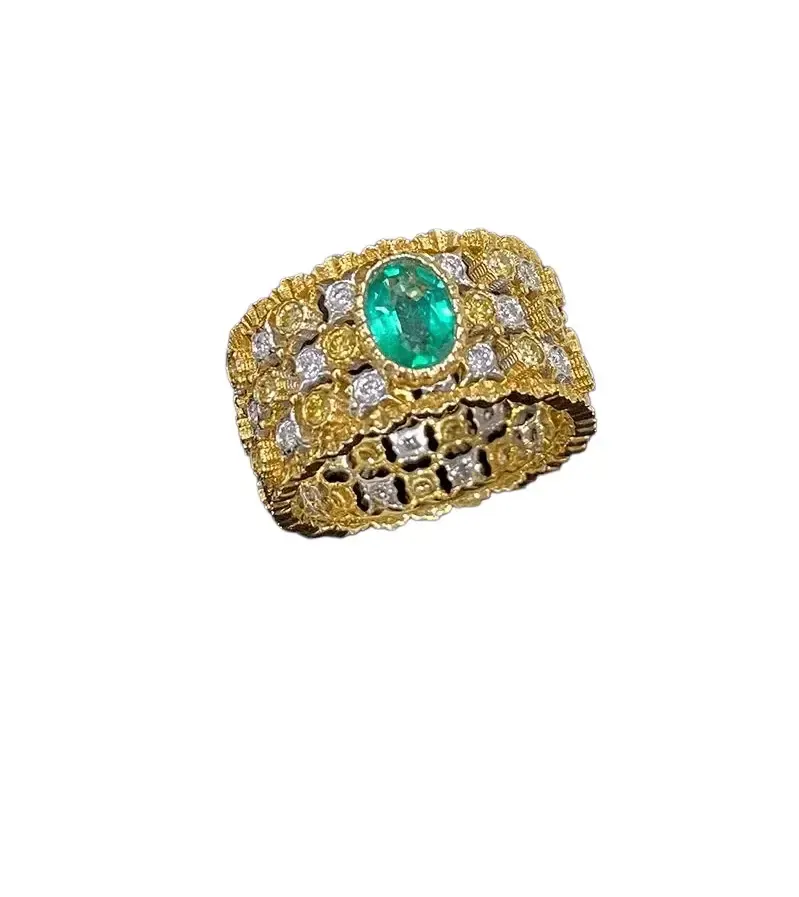 emerald and diamond ring for women