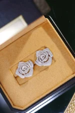 Real Diamond Rose Earrings - Image 3